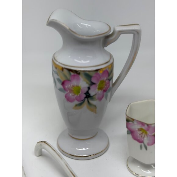 VTG Noritake Azalea 4-Set Berry Set Creamer & Ladles Footed Cups 4"-5.5", Japan - Picture 3 of 10
